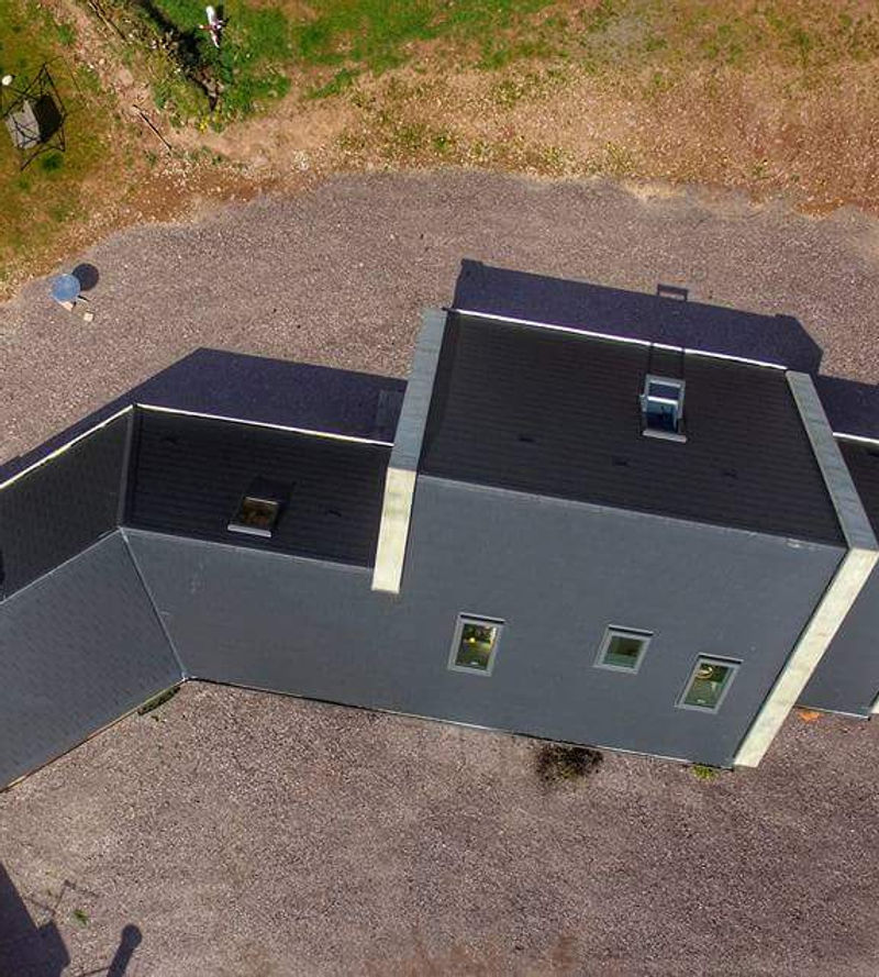 A-rated energy-efficient new build, aerial view
