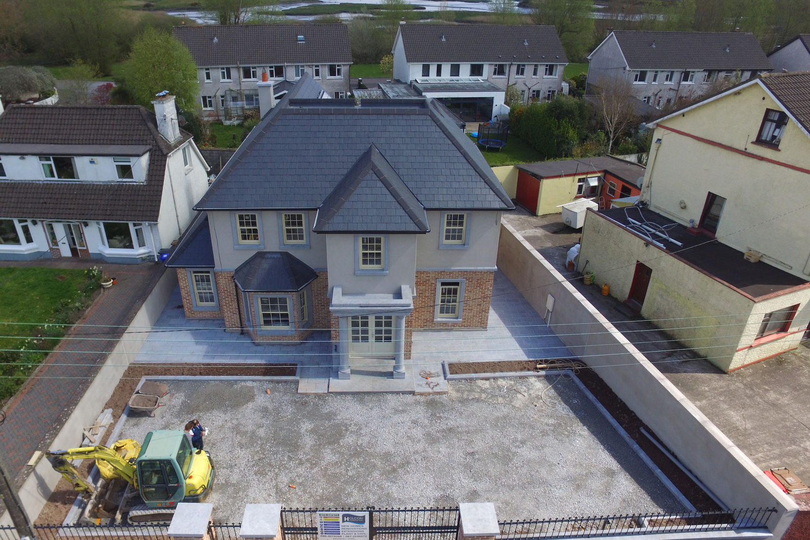 Aerial view of a completed Holcon new build
